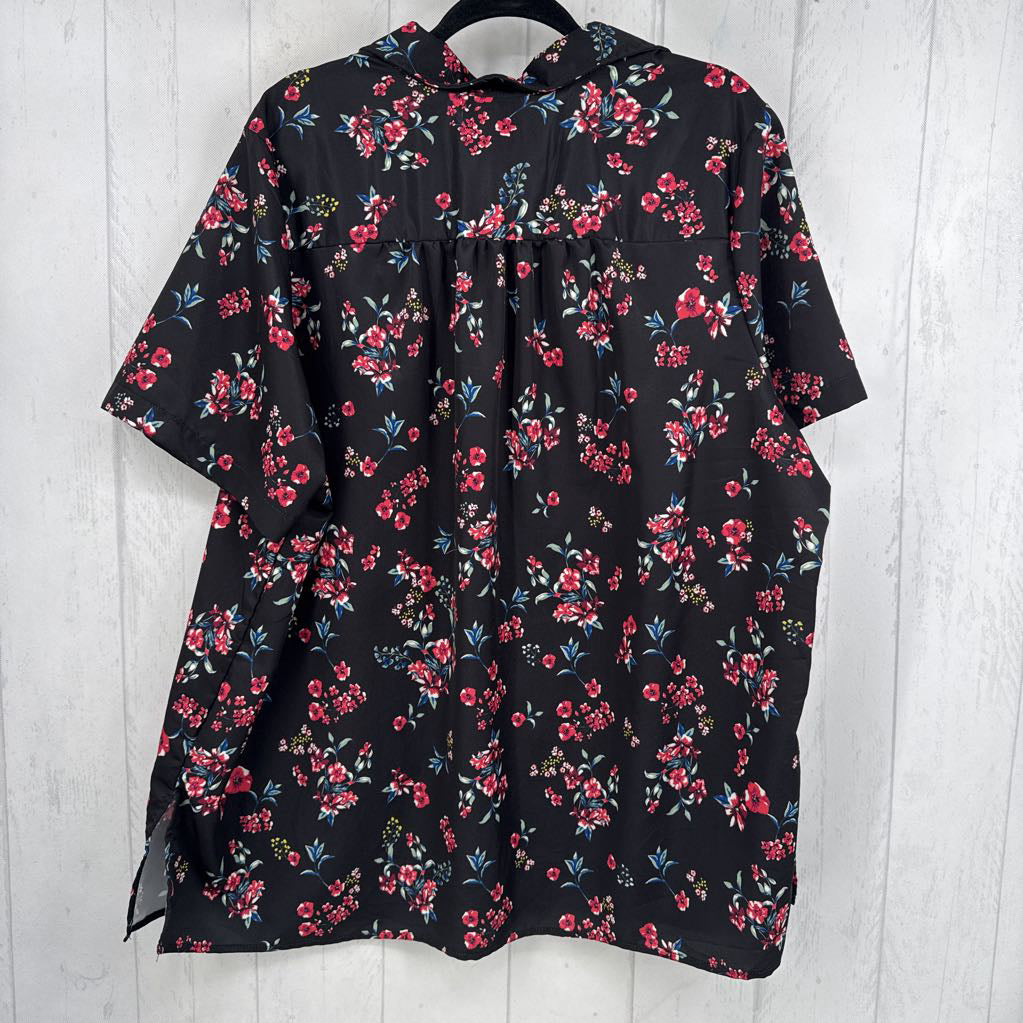 22/24 flo print button down s/s top
