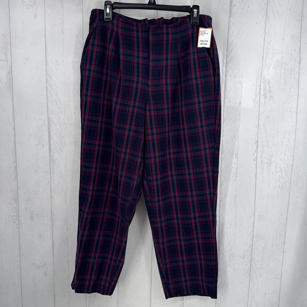 12 plaid slim leg pant