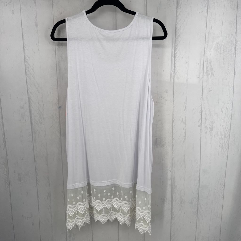 2X lace hem layering tank