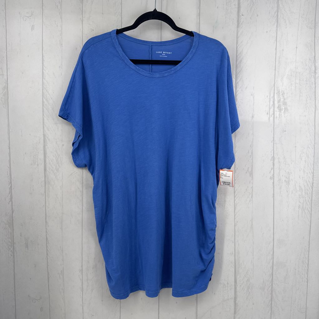 22/24 round neck gathered s/s tee