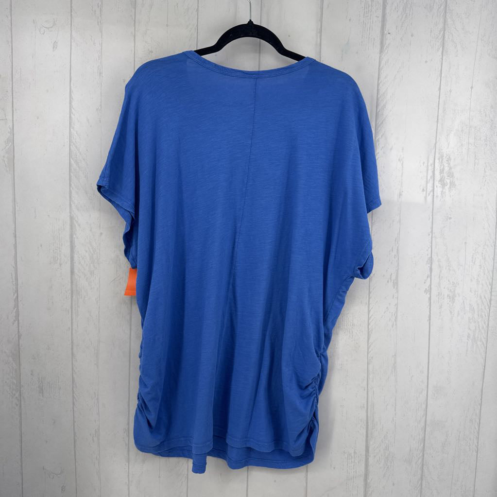 22/24 round neck gathered s/s tee