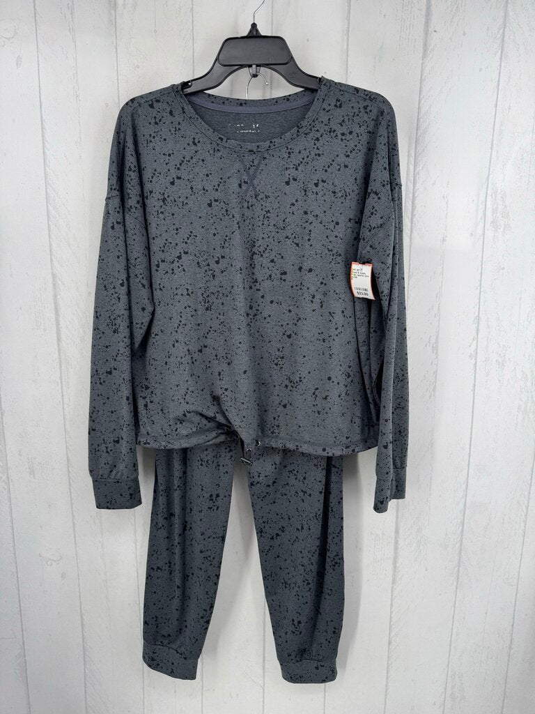 M 2pc splatter print pant set