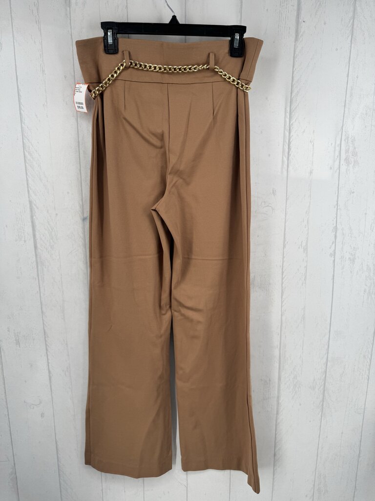 M chain belted wide leg pants