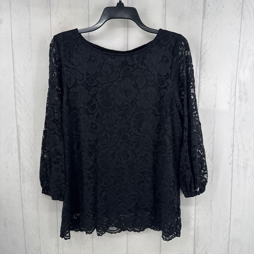 M lace 3/4 slv top