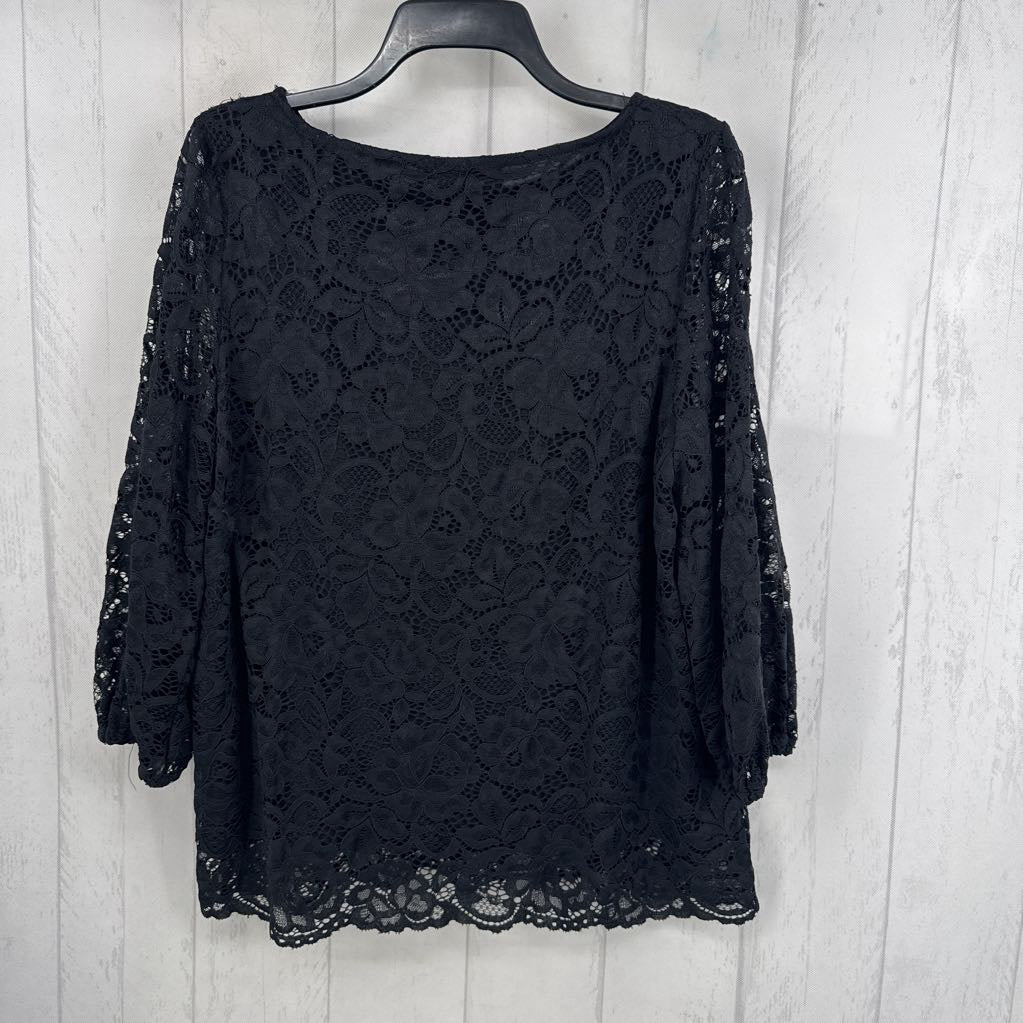 M lace 3/4 slv top