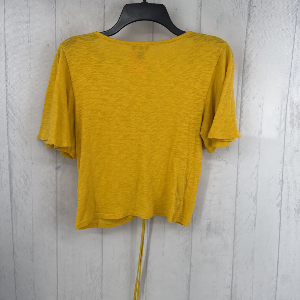 S ruched v-neck s/s tee