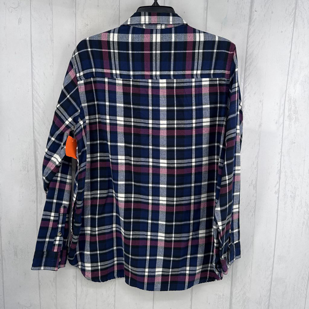 L plaid button down l/s top