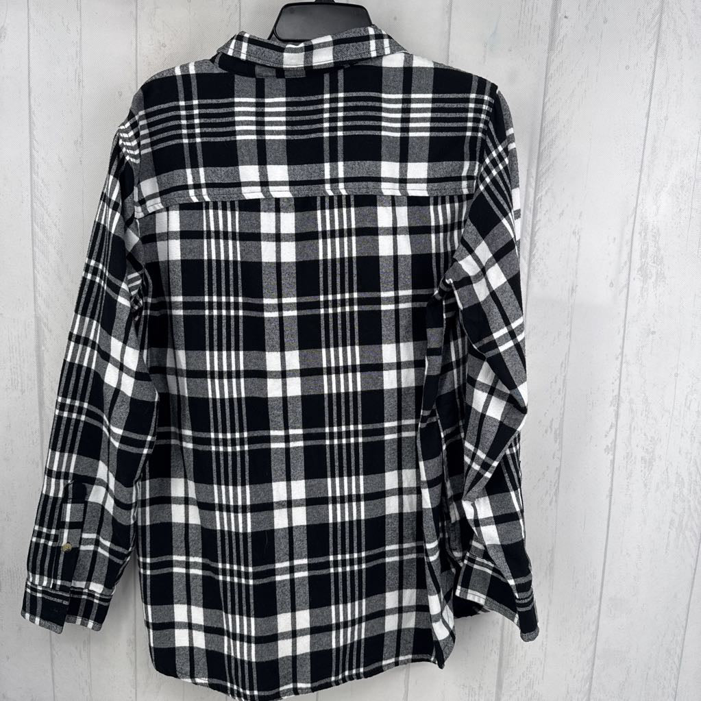 L plaid button down l/s top