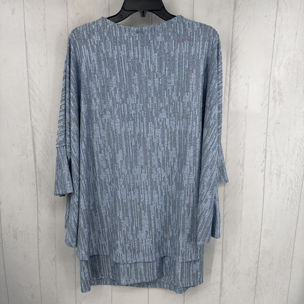 L marled layered dolman slv top