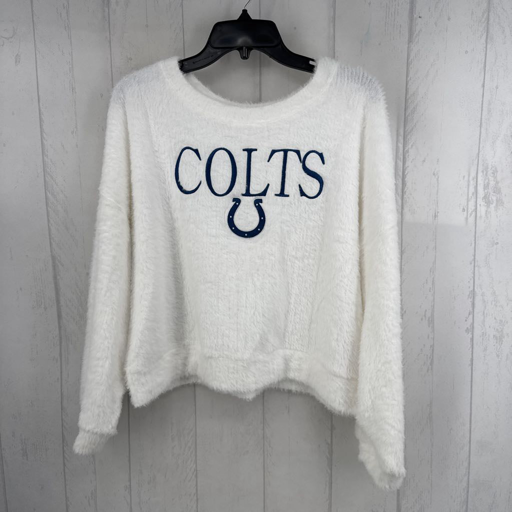M faux fur colts l/s top