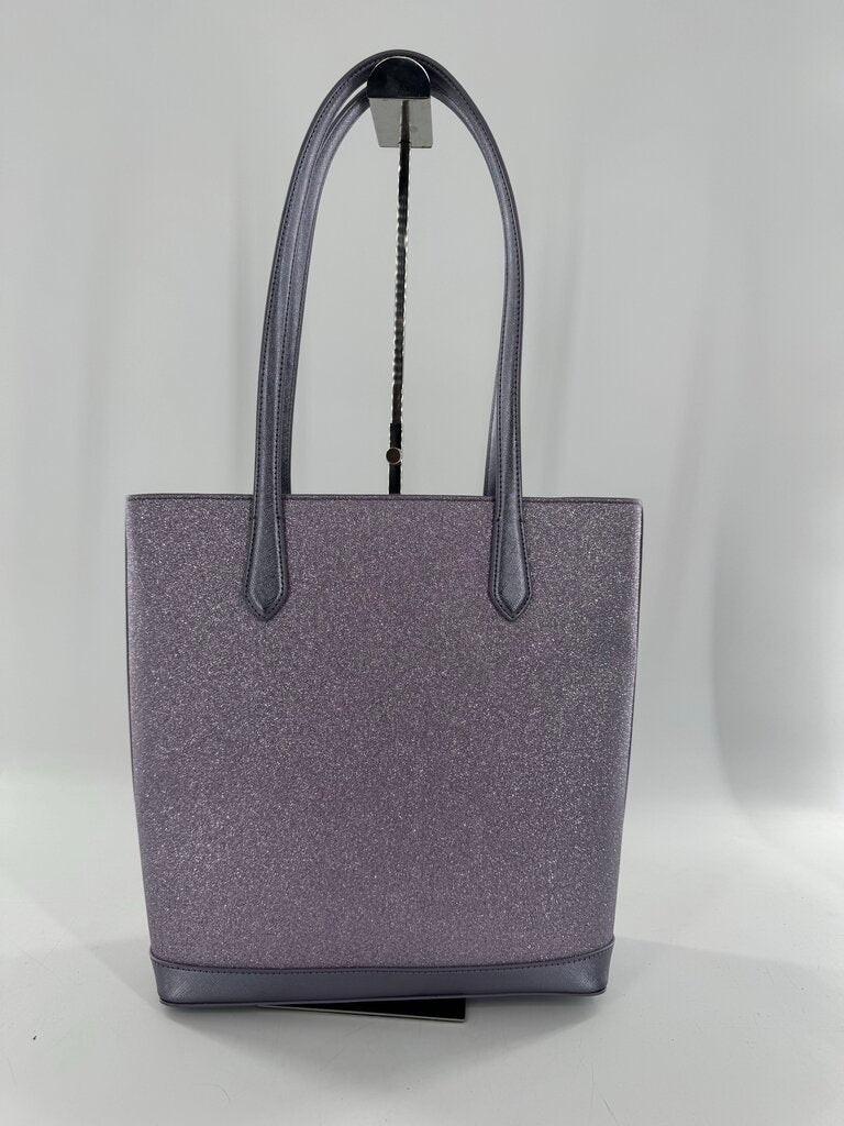 shimmering glitter top zip tote
