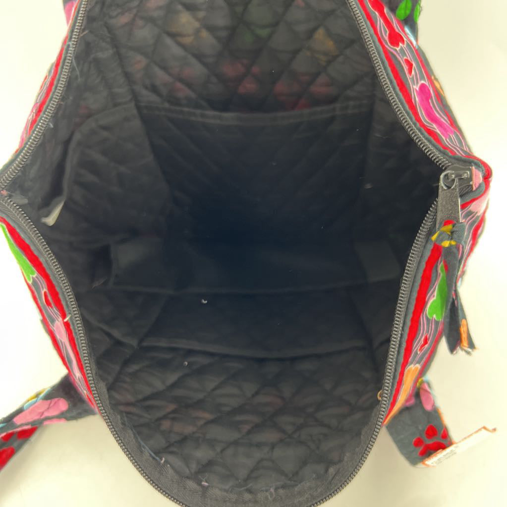 quilted paw print pattern tote