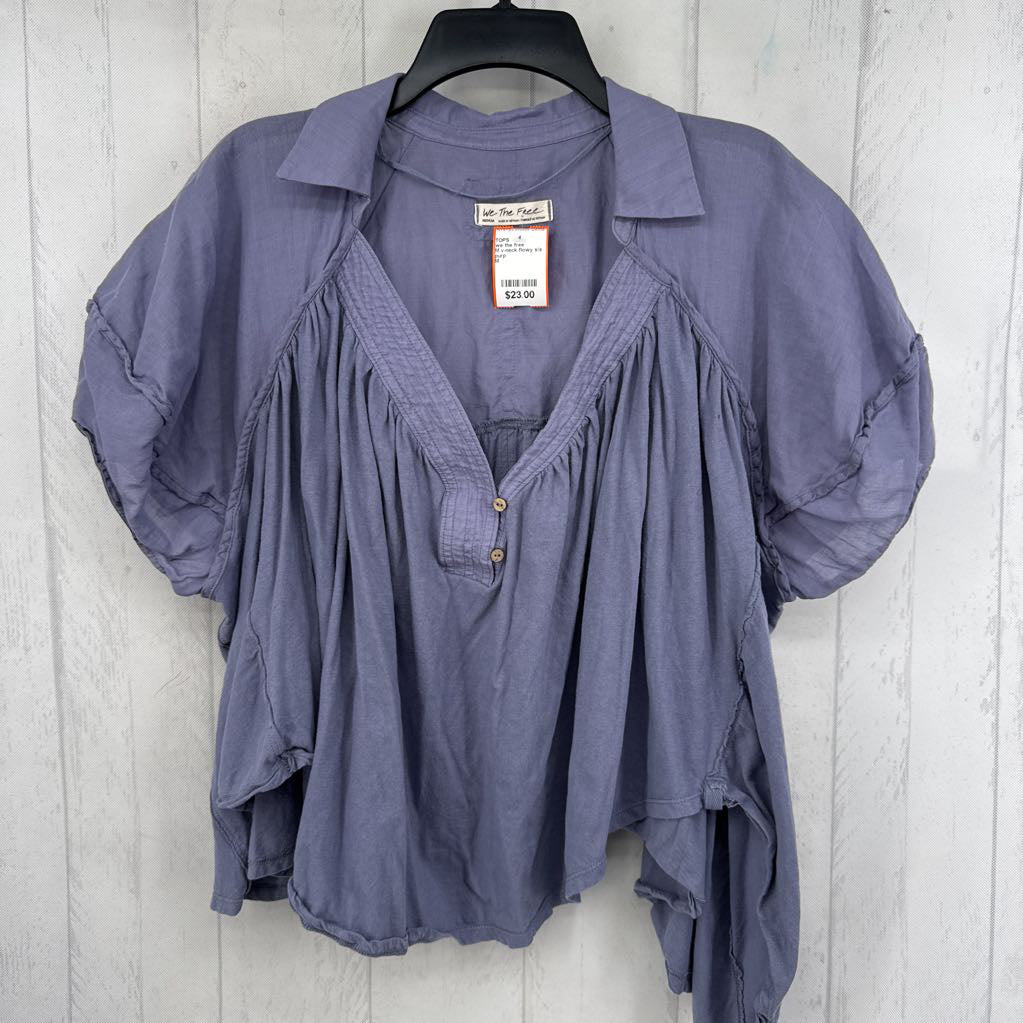 M v-neck flowy s/s top