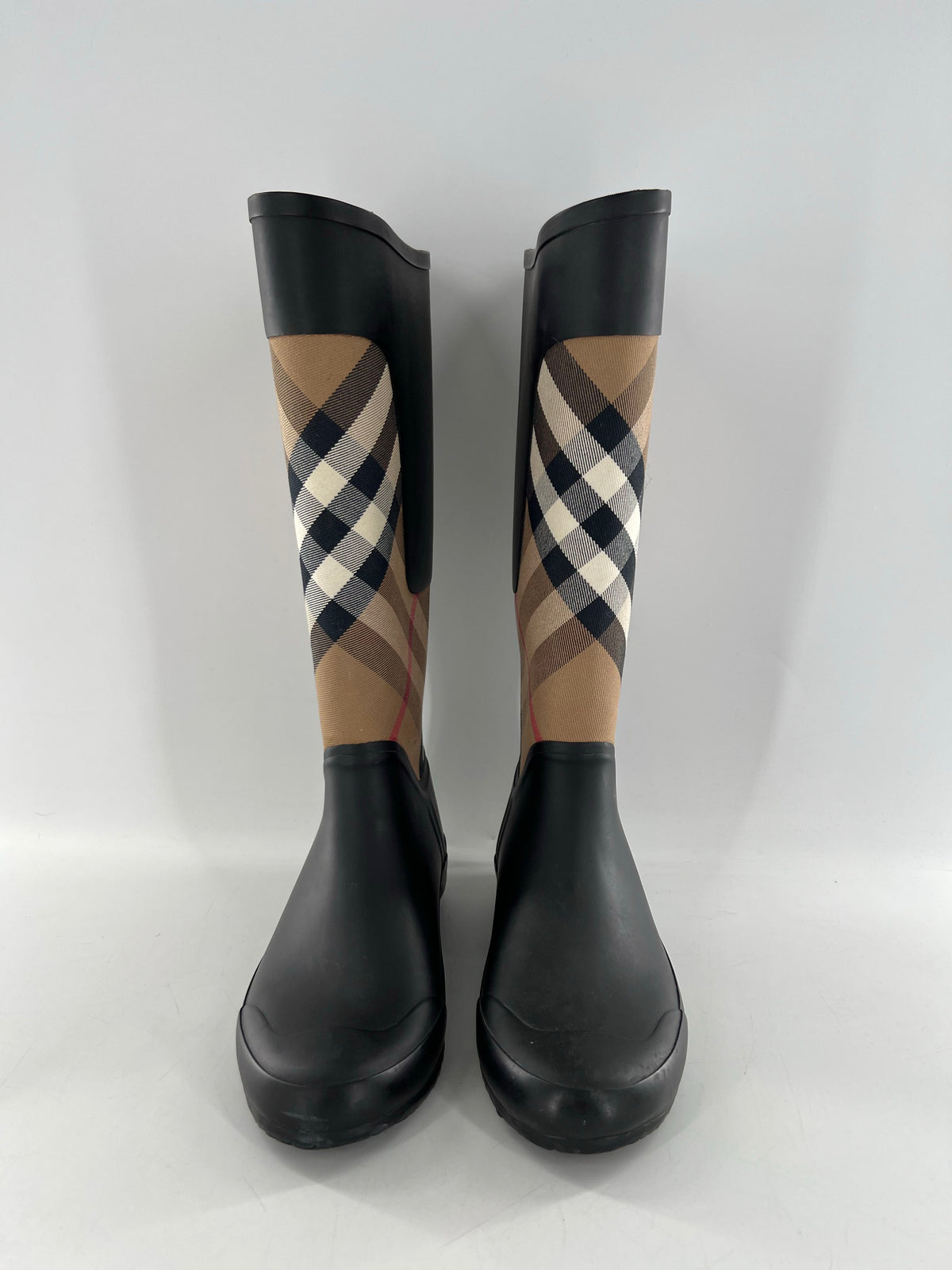 8/8.5 Clemence Check rain boots