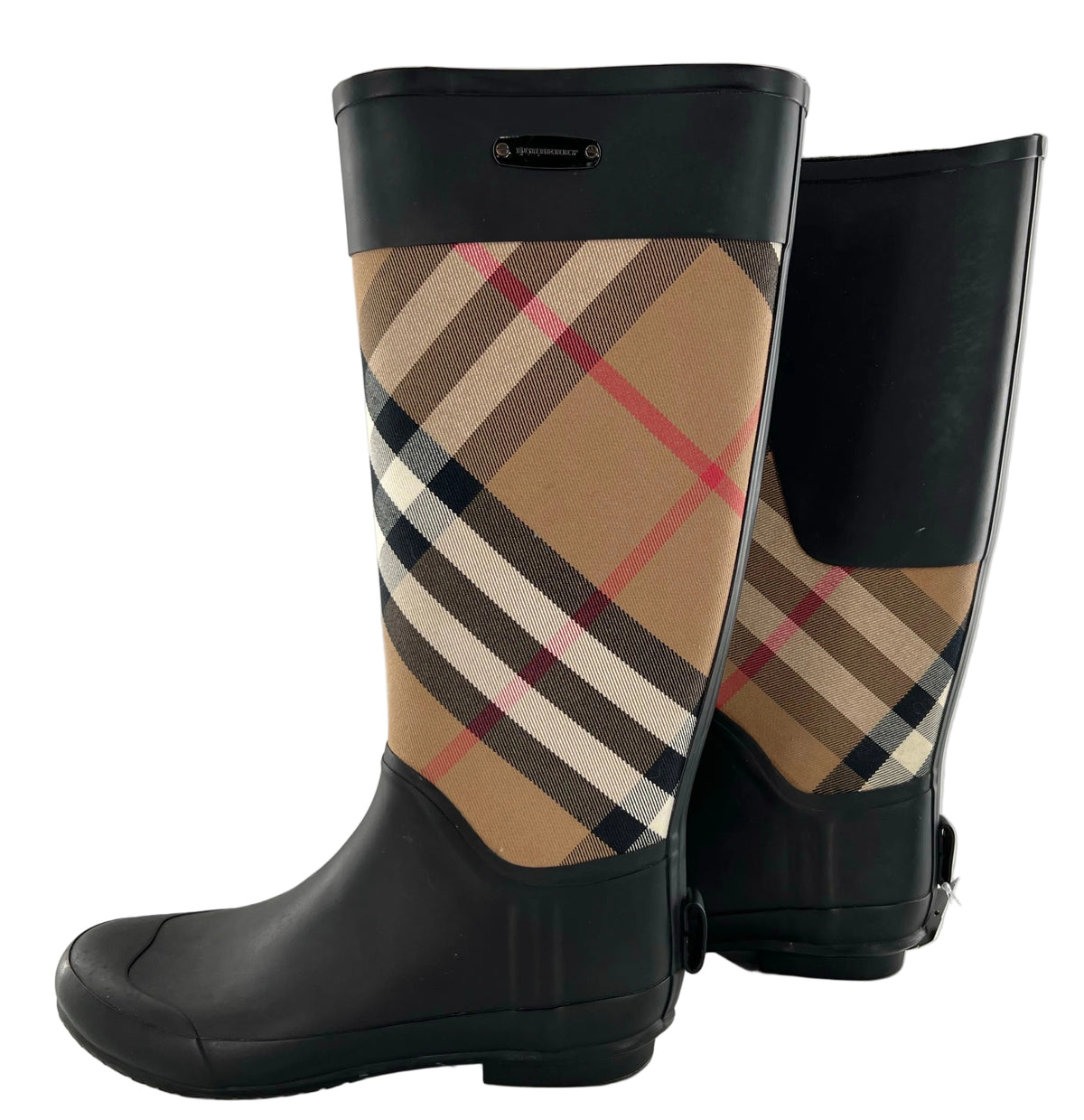 8/8.5 Clemence Check rain boots