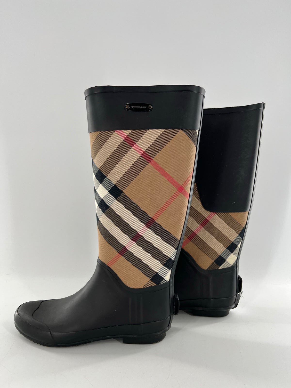 8/8.5 Clemence Check rain boots
