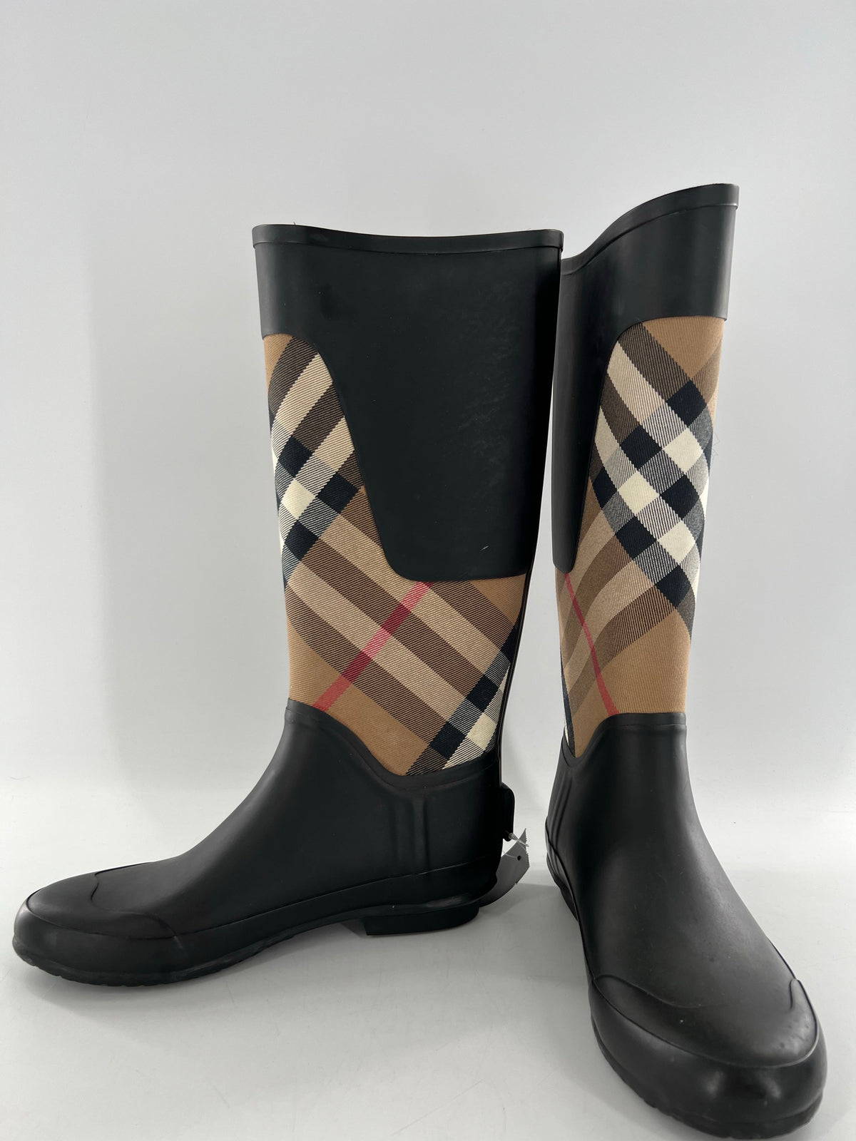 8/8.5 Clemence Check rain boots