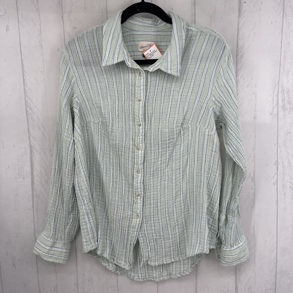 XXL striped button down l/s top