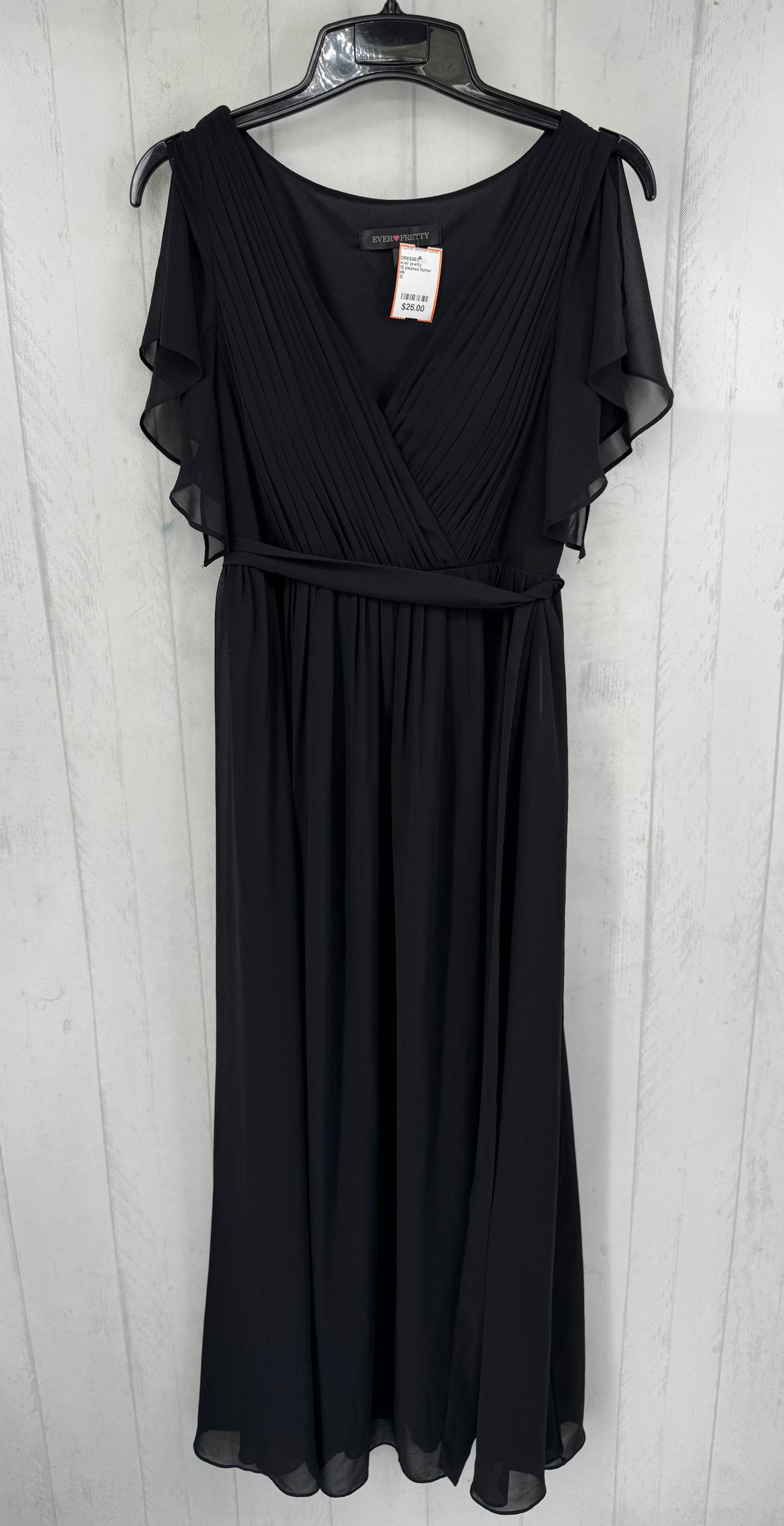 12 pleated flutter slv belted dress
