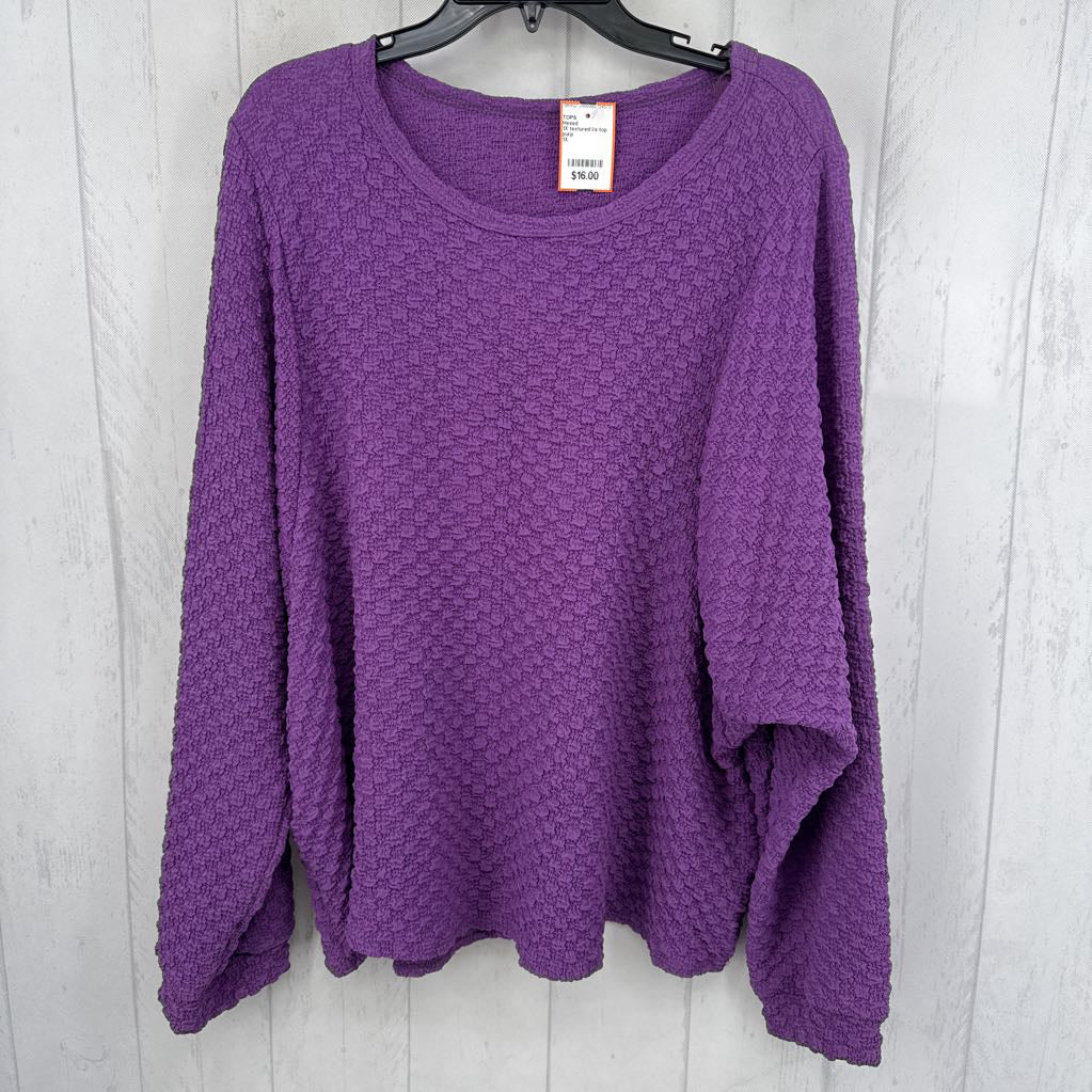 1X textured l/s top