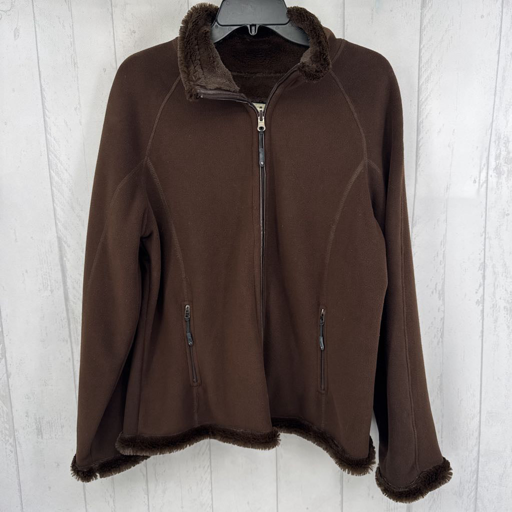 XL faux fur lined fleece jacket