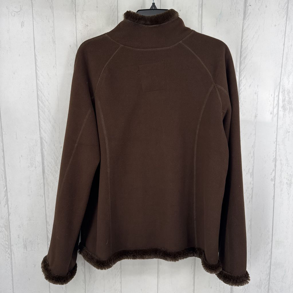 XL faux fur lined fleece jacket