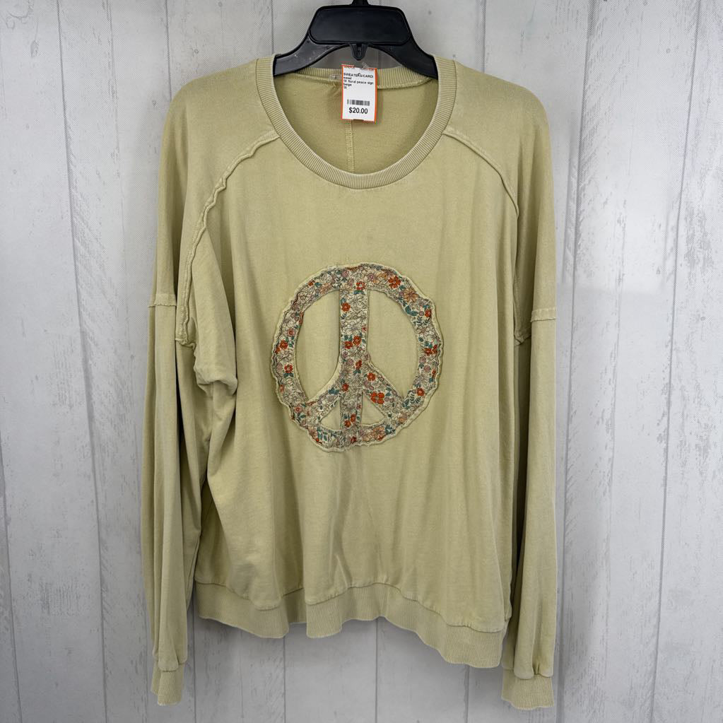 1X floral peace sign sweatshirt