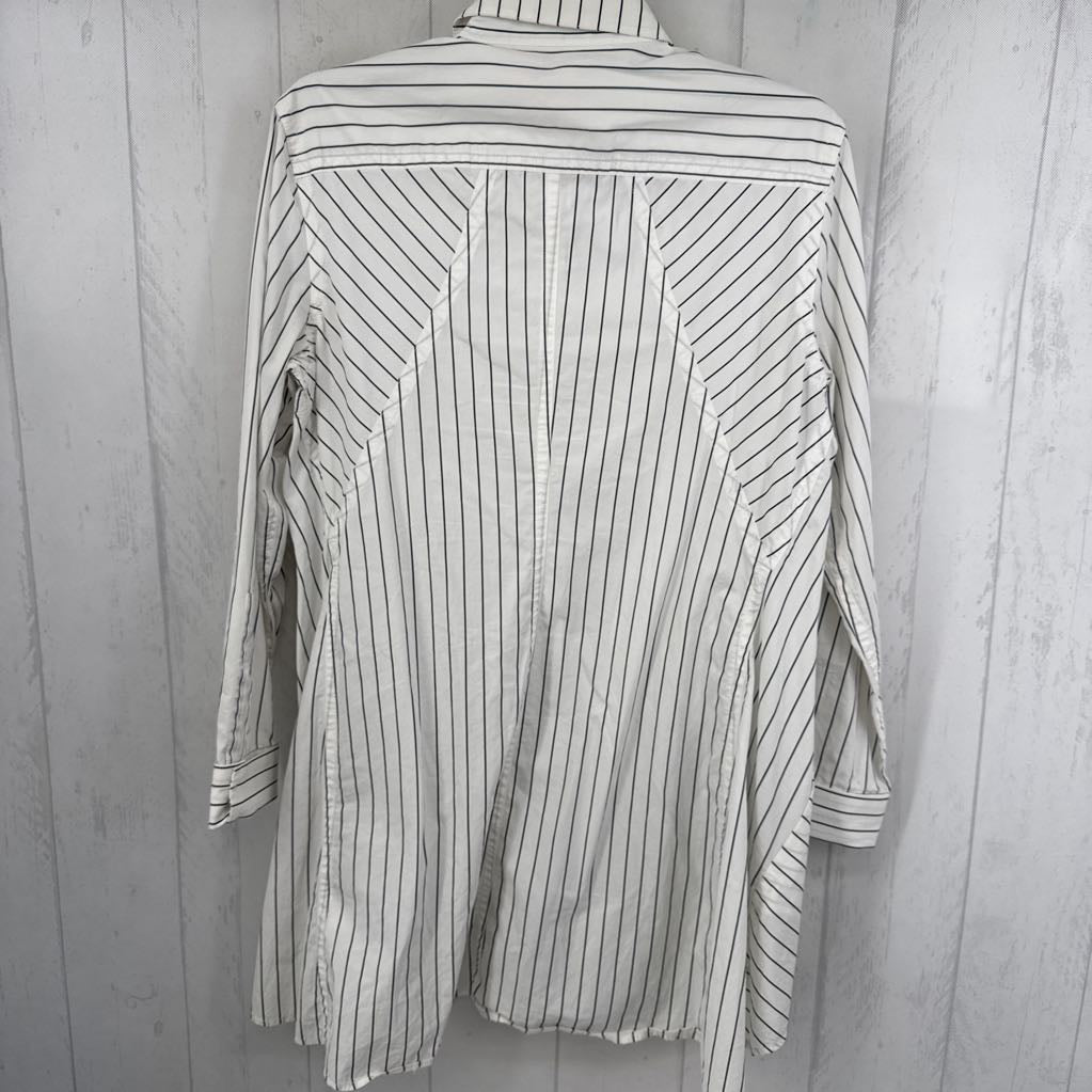 M striped button down l/s top