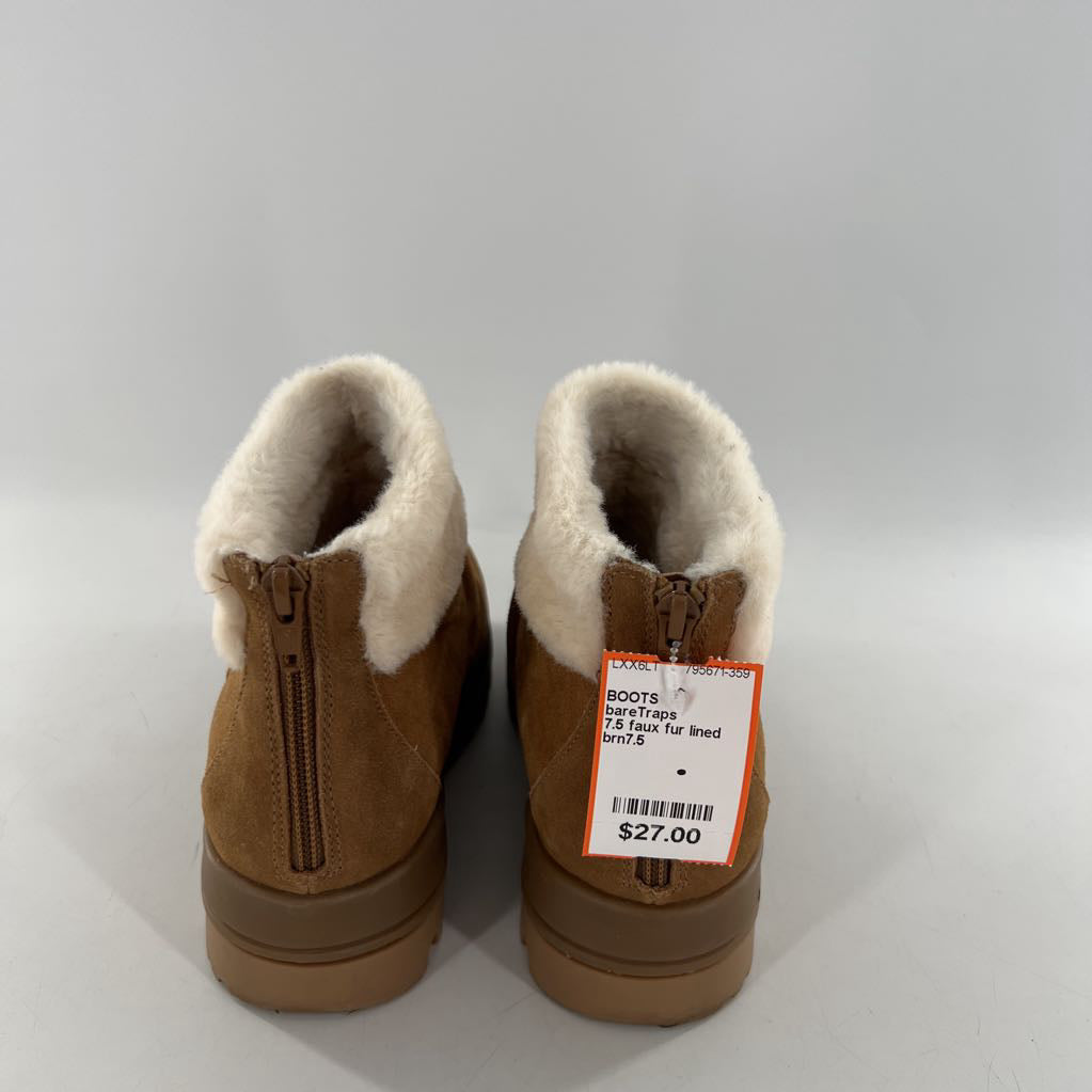 7.5 faux fur lined ankle boot