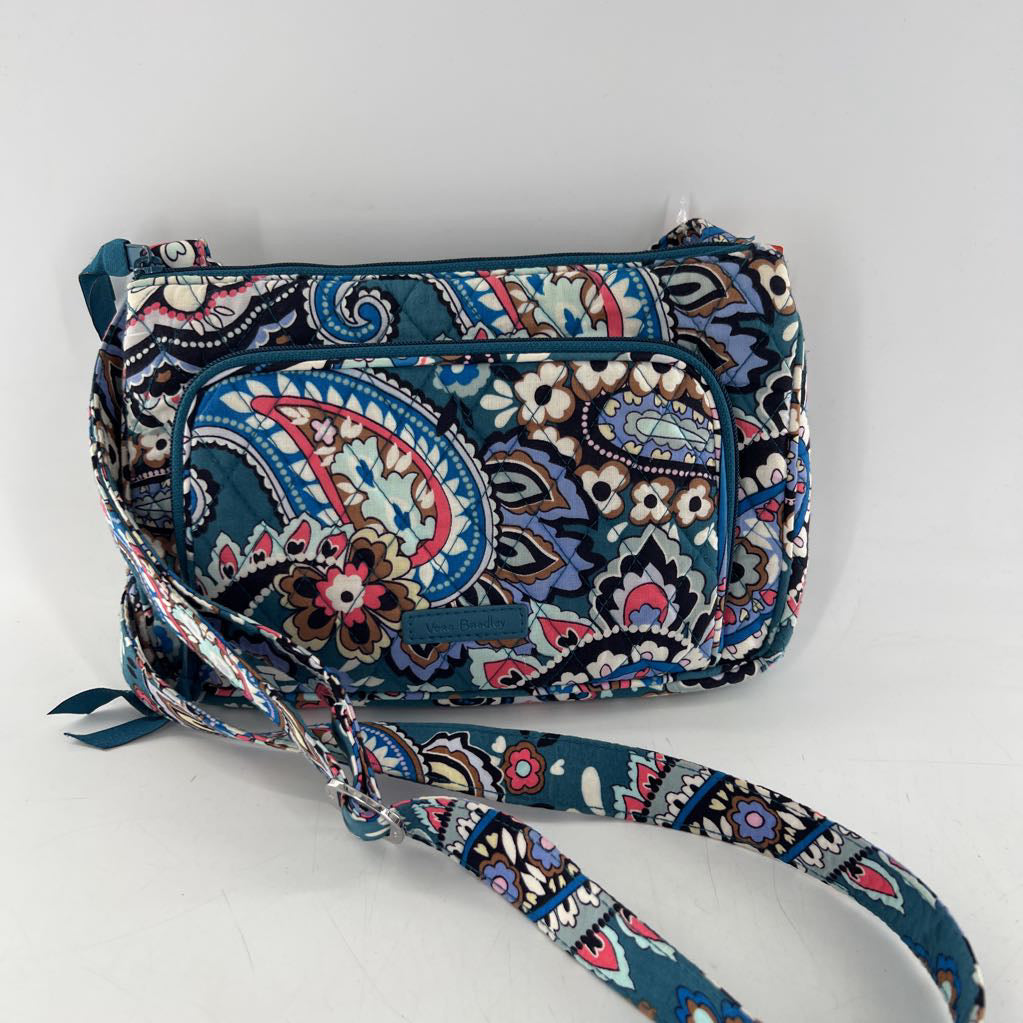 quilted flo print crossbody