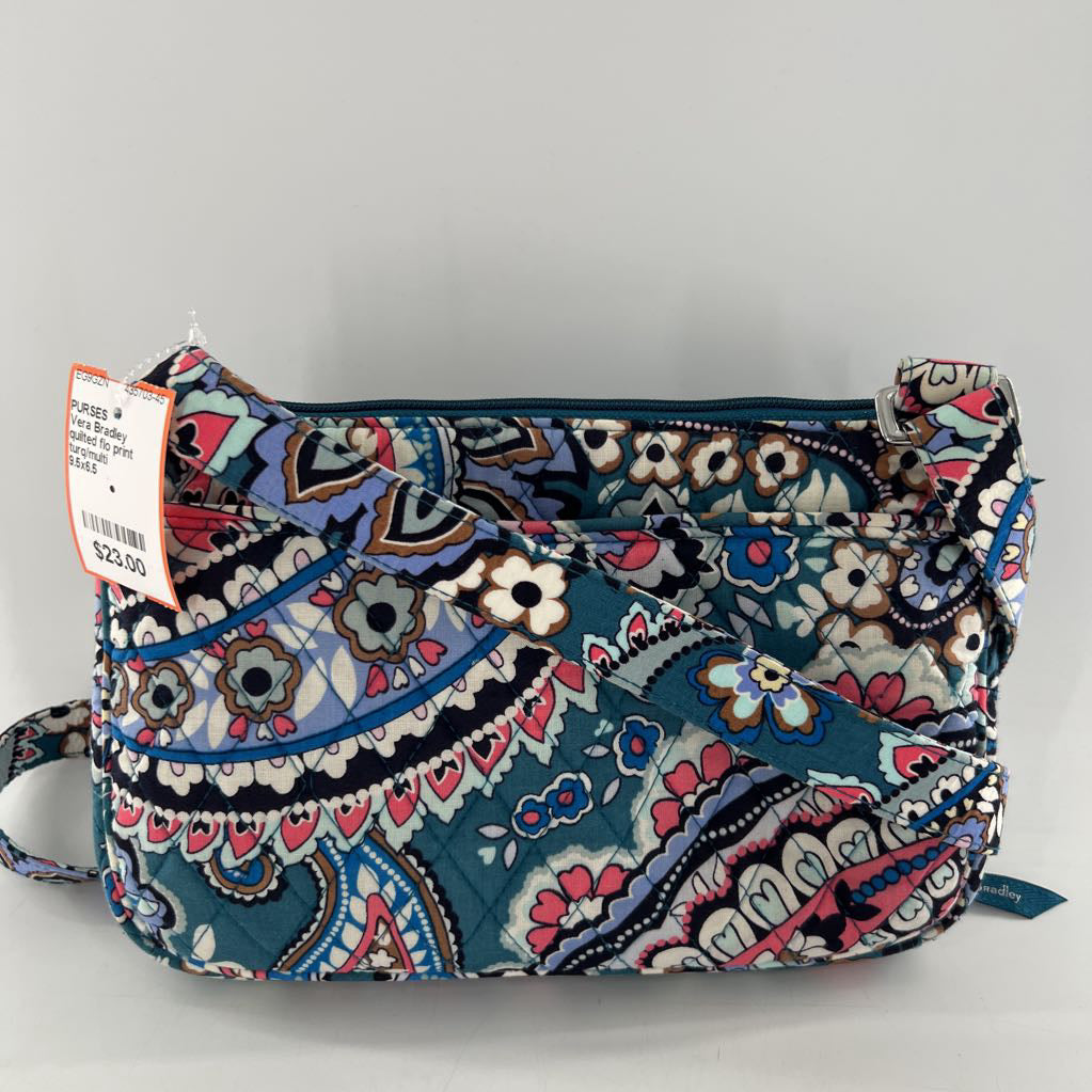 quilted flo print crossbody