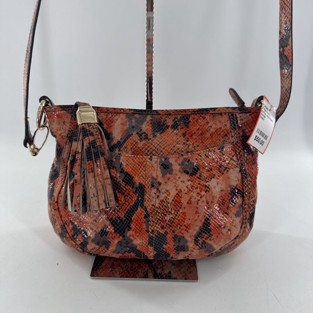 python embossed crossbody