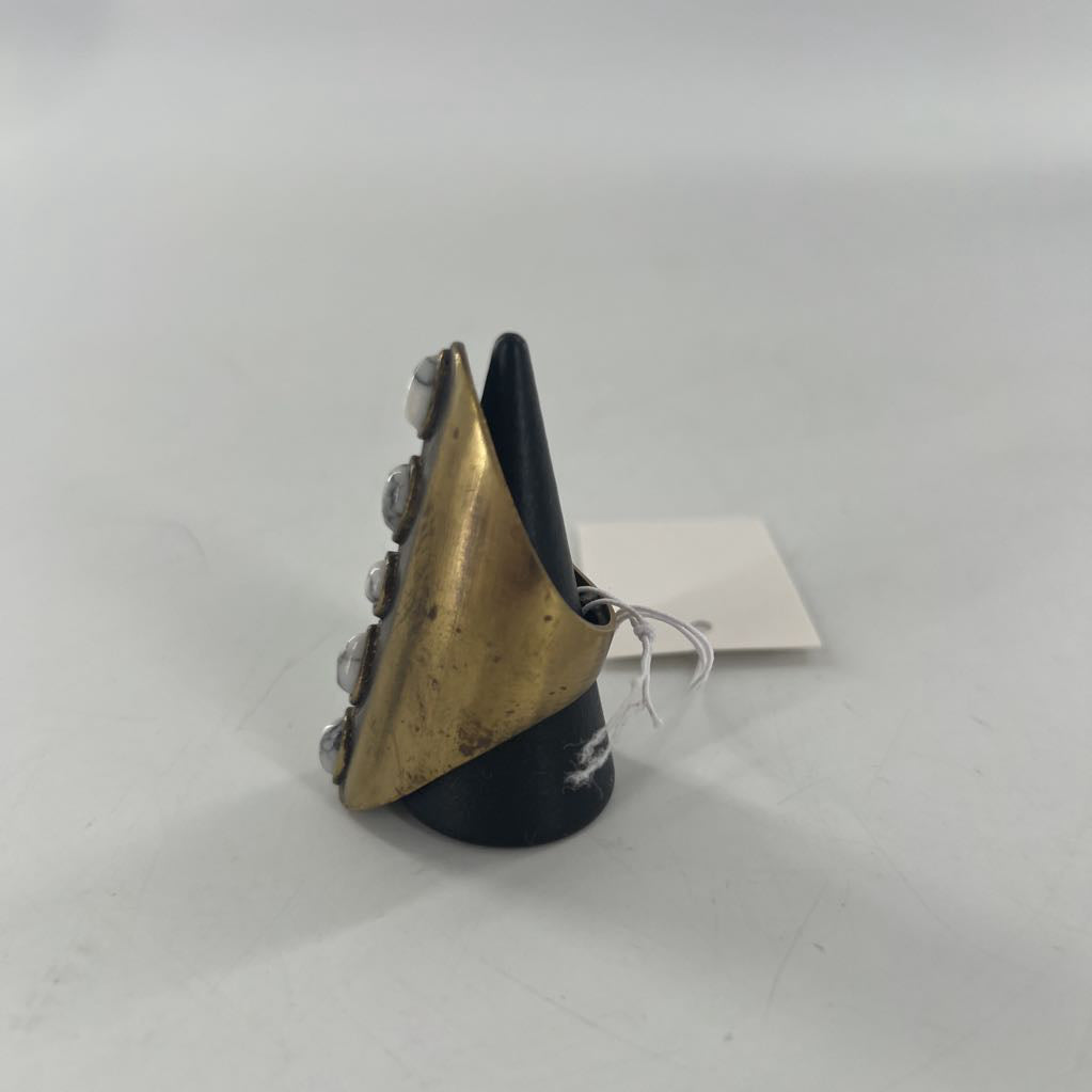 sz8 gold marble stone statement ring