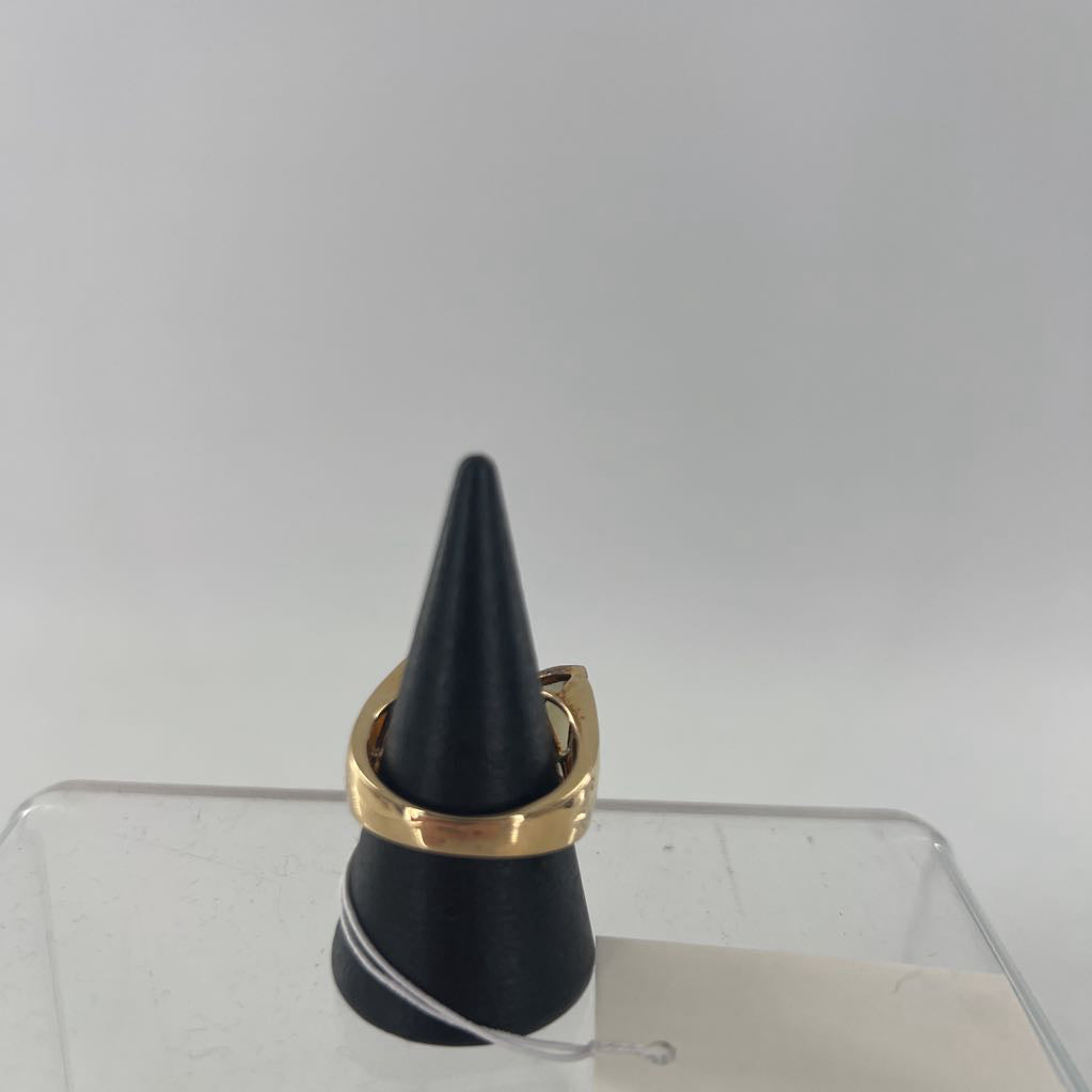 sz8 .925 gold ring w/ brown & green stones