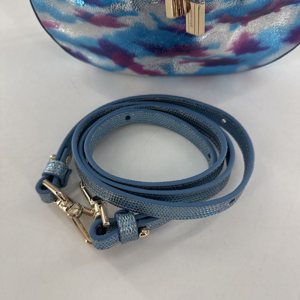 R285 bucket/drawstring metallic chain strap bag