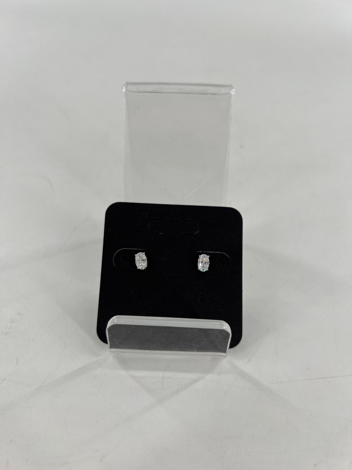 oval cz stud earrings