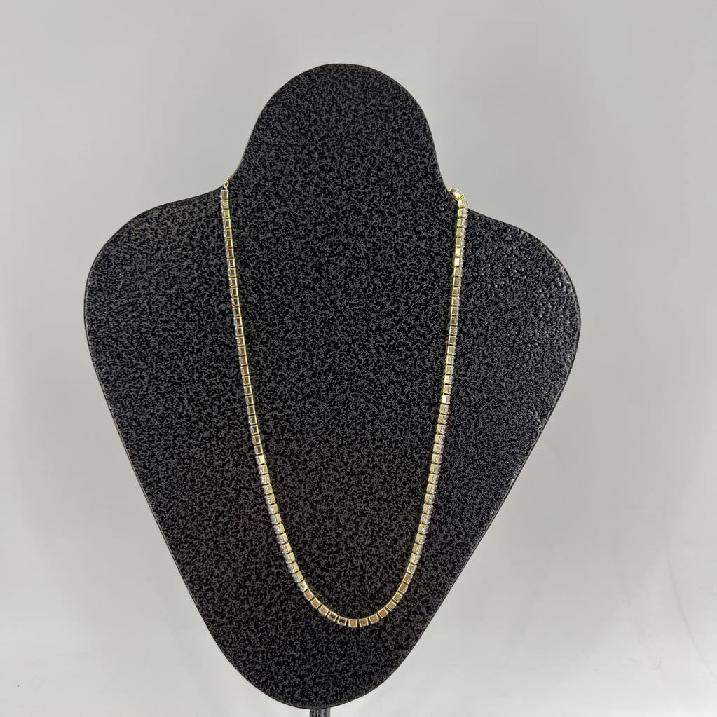 12" goldtone cz necklace