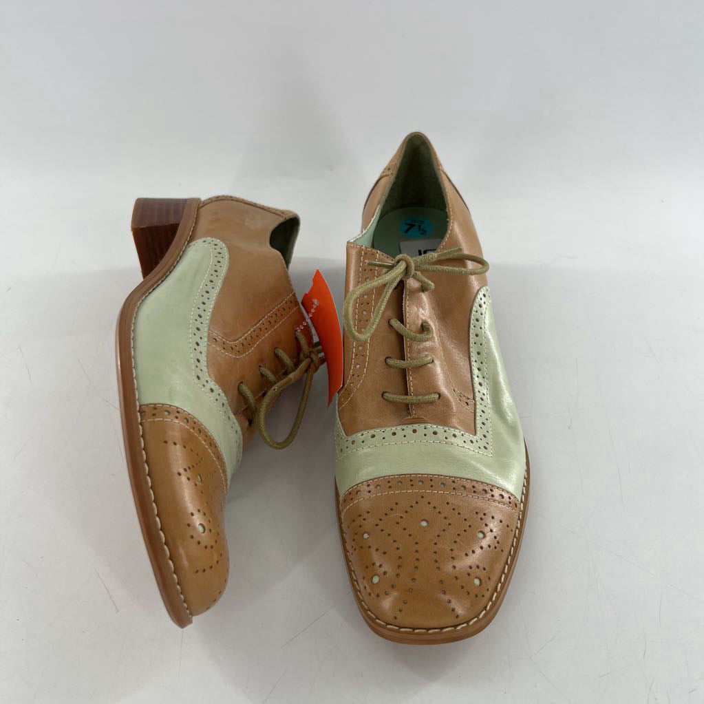 7.5 leather two-tone lace-up oxford loafers