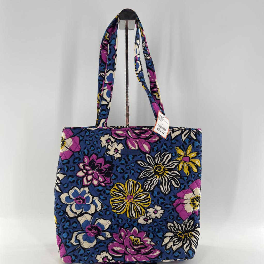 quilted flo print tote