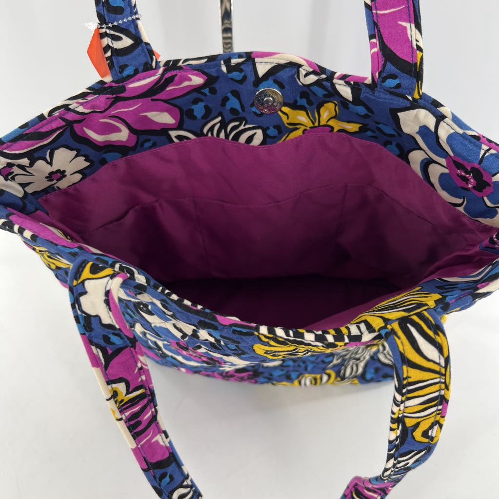 quilted flo print tote