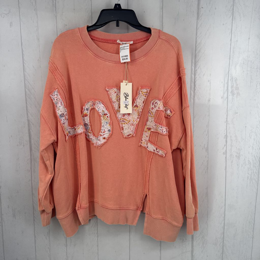 S embroidered love sweatshirt