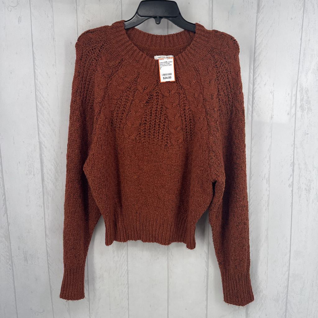 M crewneck cable knit sweater