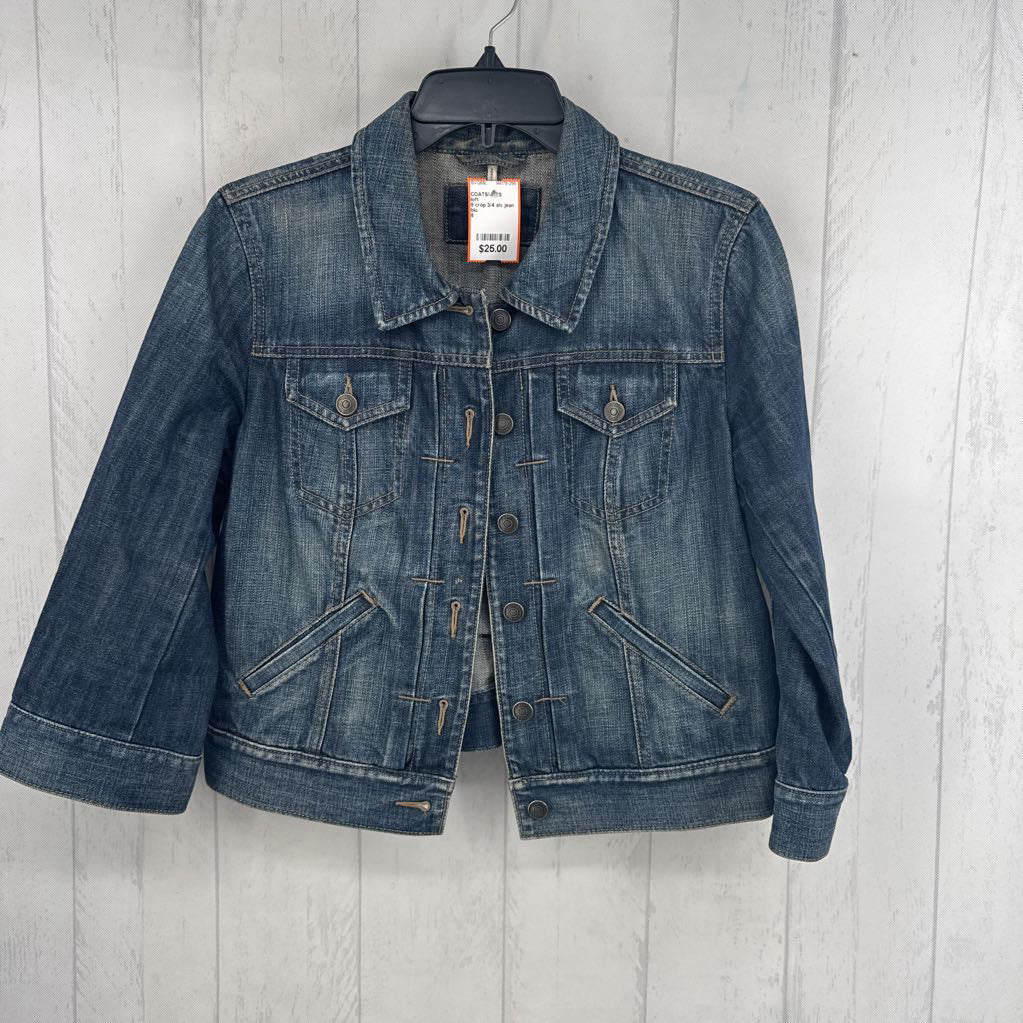 8 crop 3/4 slv jean jacket