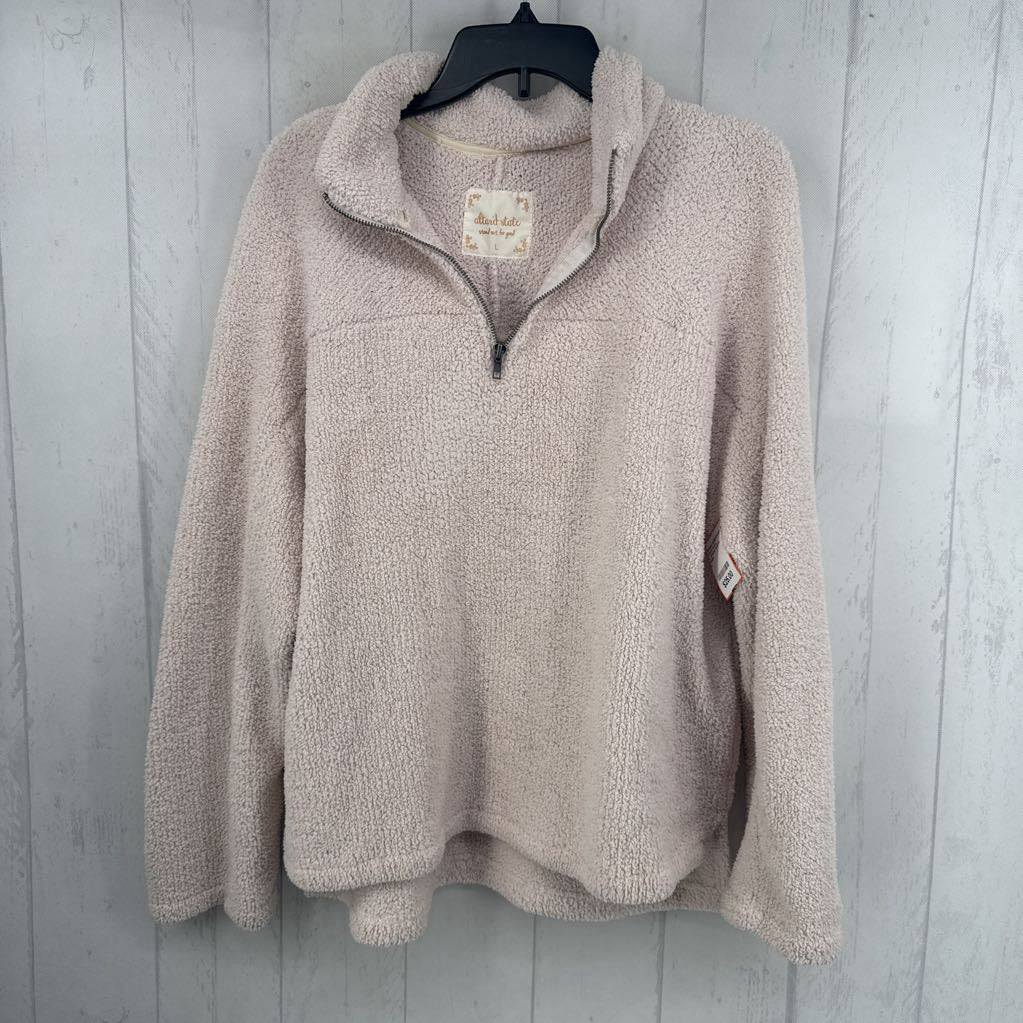 L sherpa quarter zip pullover