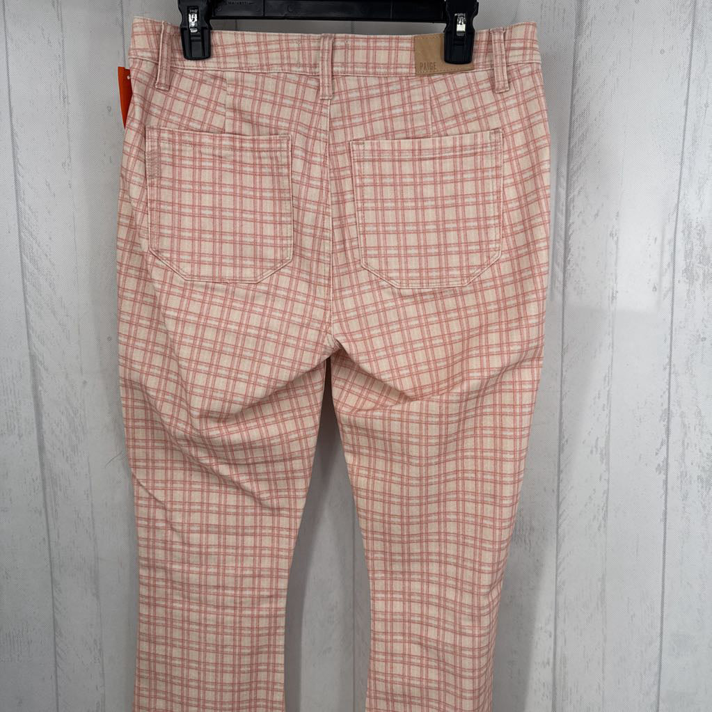 31 plaid flare leg pant