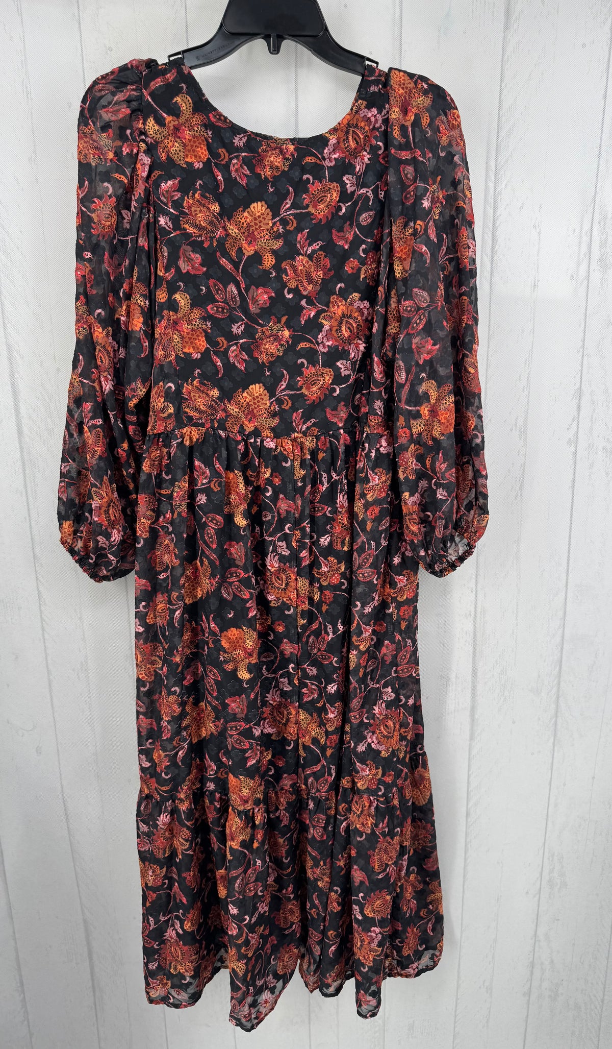 M flo print crossover l/s dress