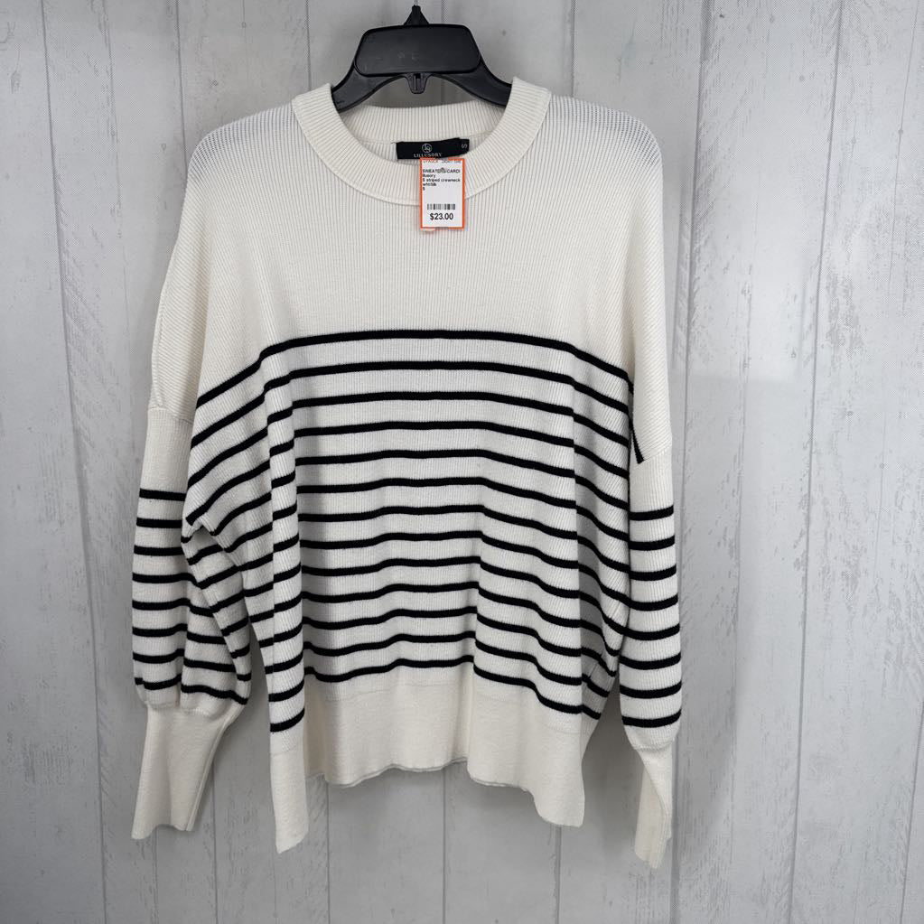 S striped crewneck sweater