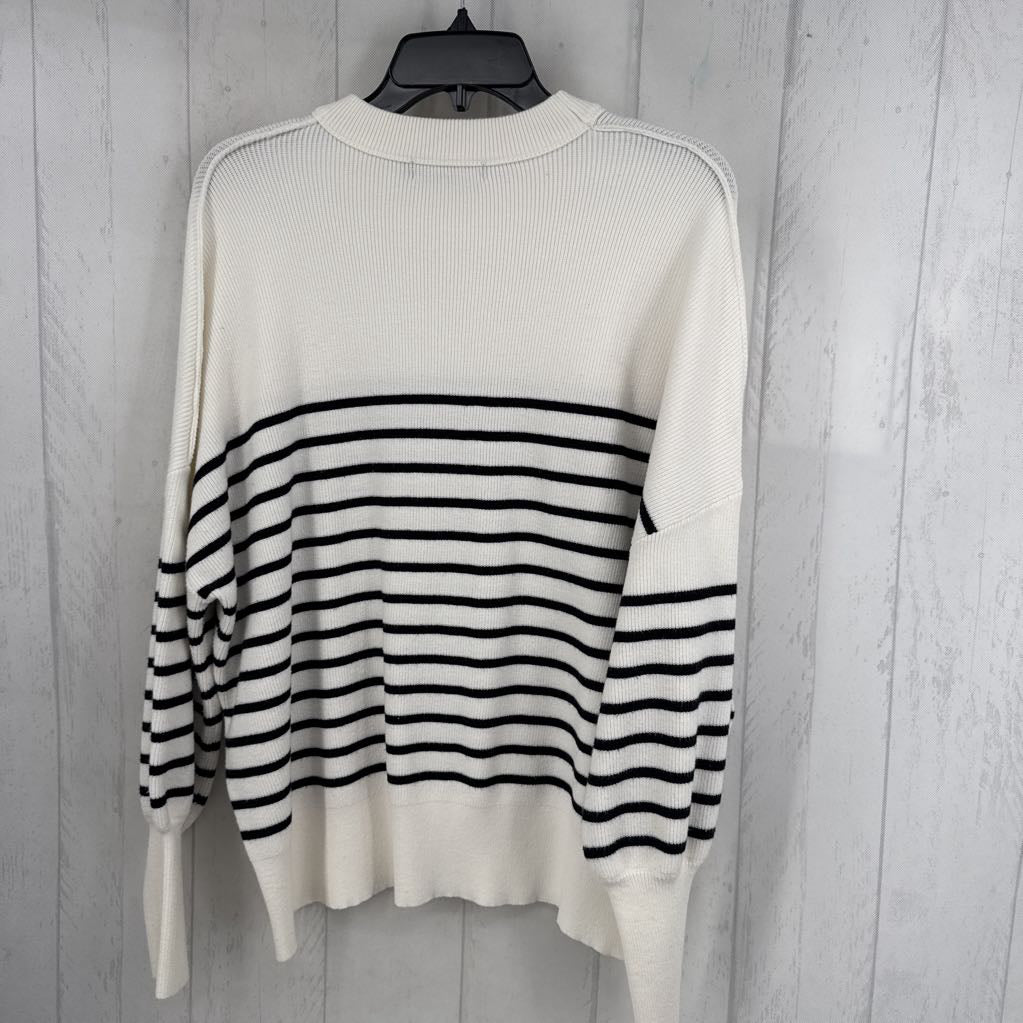 S striped crewneck sweater