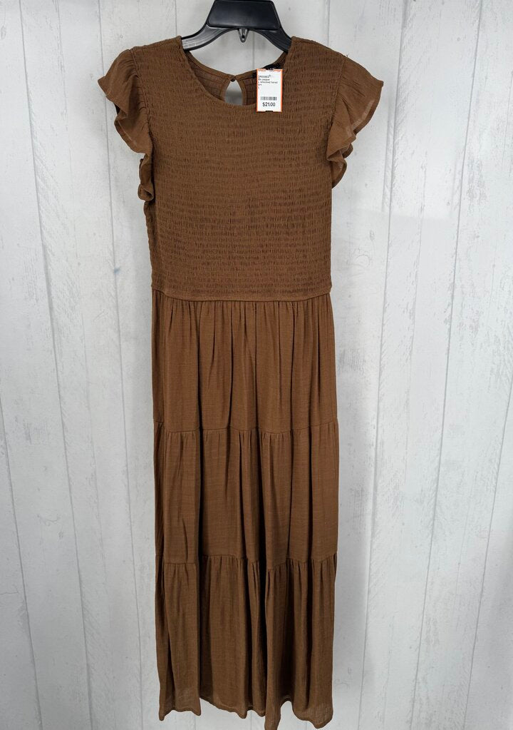 L smocked tiered flutter slv dress