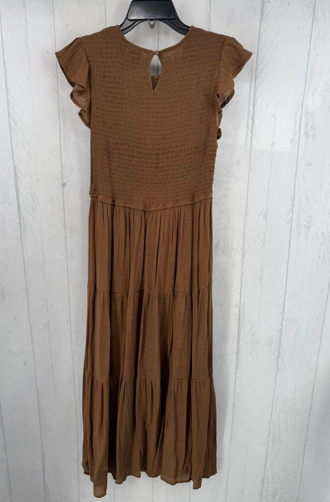 L smocked tiered flutter slv dress